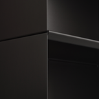 Close-up of M85 modular shelf showing side where two vertical modules meet.