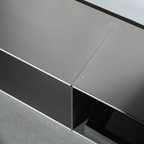 Close up of M85 aluminum modular low console made of two modules connected together